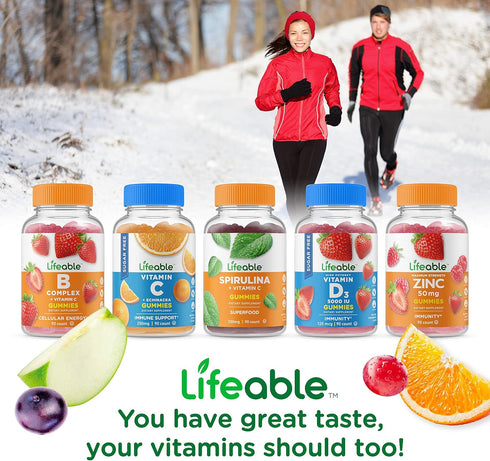Lifeable Immune Support for Adults Gummies - with Elderberry, Vitamin C and Zinc - Great Tasting Natural Flavor Gummy Supplement - Gluten Free Veg...