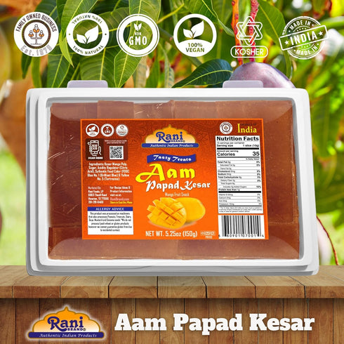 Rani Aam Papad (Mango Fruit Snack) 5.25oz (150g) ~ All Natural | Vegan | Gluten Friendly | Kosher | Indian Origin & Taste...