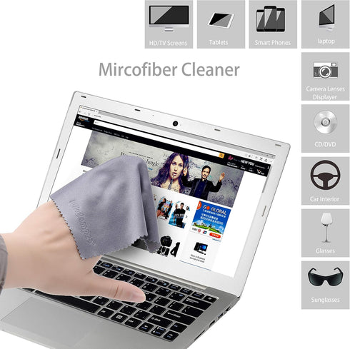 Wisdompro 8-Pack 6x7 Inches Microfiber Cleaning Cloth for Camera Lens, Glasses, Phone, iPhone, iPad, Tablet, Laptop, LCD TV, Computer Screen, Moni...