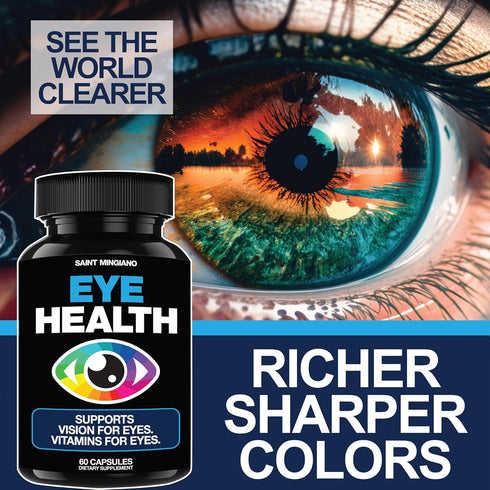 Eye Health & Vision Vitamins Supplement 60 Capsules - Supports Eye Strain, Dry Eyes, and Vision Health - Supports Vision, Ocular and Macular Healt...