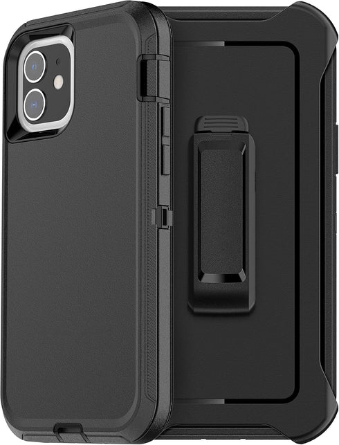 Defense iPhone 12 Case iPhone 12 Pro Case with Two Screen Protector 3 Layer Rugged Heavy Duty Cases for iPhone 12/ iPhone Pro,6.1 inch 2020 (Black...