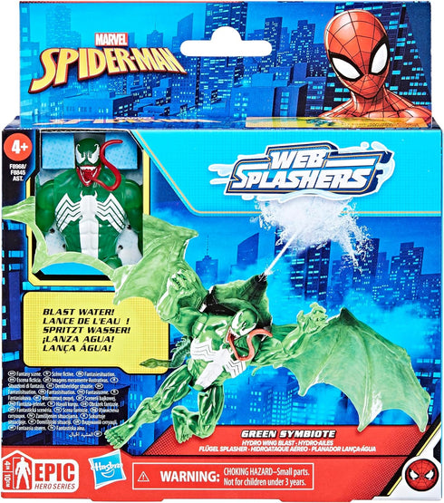 Marvel Epic Hero Series Web Splashers Green Symbiote Venom Hydro Wing Blast, Action Figure and Vehicle Playset, Spider-Man Super Hero Toys for Kid...