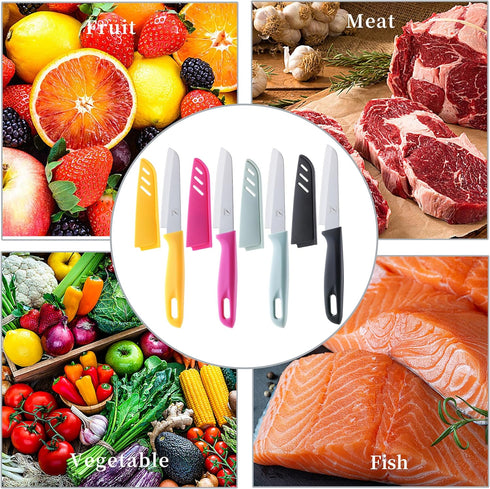 Paring Knife, 4PCS Paring Knife Set with Knife Sheaths, 3.7 inch Stainless Steel Pairing Knife, Ultra Sharp Small Kitchen Vegetable Fruit Knives, ...