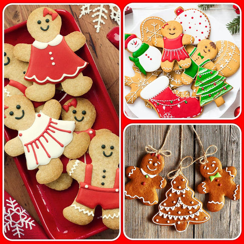CHENGU 9 Pcs Gingerbread Man Cookie Cutters Christmas Gingerbread Boy and Girl Cookie Cutter Molds Set Funny Cute Stainless Steel Cookie Cutter Sh...