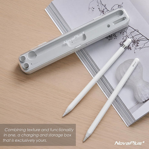 NovaPlus 2 in 1 Apple Pencil Charging Case for Apple Pencil 2nd & 1st Generation, Magnetic Wireless Apple Pencil Charger for Pencil 2nd Gen, Porta...