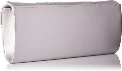 Jessica McClintock Angel Satin Tuxedo Flap Evening Clutch...