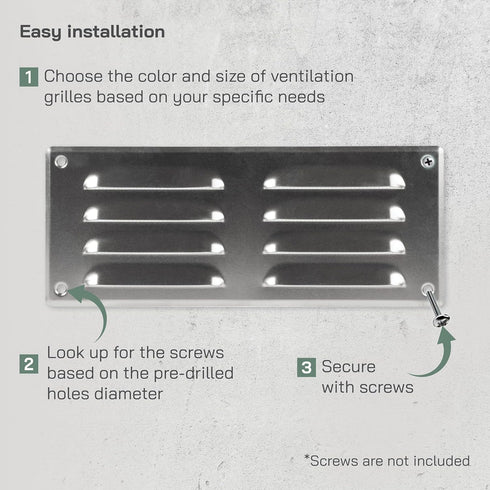 Vent Systems 10" x 4" Inch Aluminum Air Vent Cover - Quality Air Return Grill with Built in Protection Mesh - HVAC Home Ventilation Improvement - ...