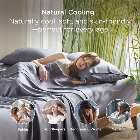 Bedsure Cooling Pillow Cases Queen Size Set of 2, Rayon Derived from Bamboo Cooling Pillowcases for Hot Sleepers, Cool Pillow Covers with Envelope...