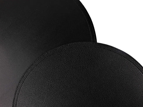 Faux Leather Round Placemats and Coasters, Disko Table Mats and Drink Spills Coasters, Easy to Clean, Double Stitched for Kitchen Dining Table, Di...