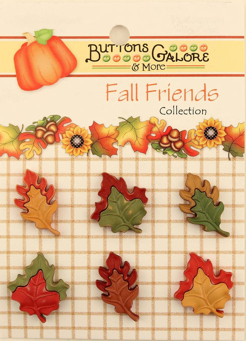 Buttons Galore Fall Friends 3D Buttons-Set of 6 Cards...