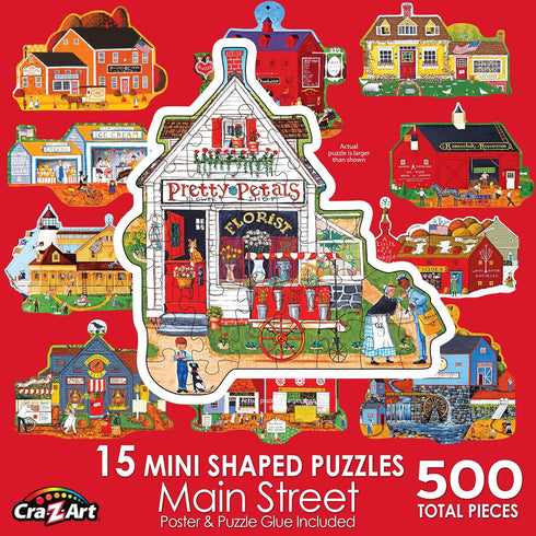 RoseArt - Mini-Shaped - Main Street - 500 Piece Jigsaw Puzzle for Adults...