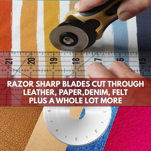Madam Sew 28mm Rotary Cutter for Fabric | Precision Cloth Cutting Tool with Tungsten Steel Blade and Safety Guard | for Sewing, Arts & Crafts with...