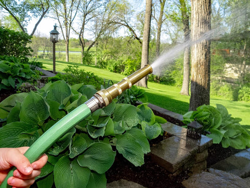 Rain Bird HENZLB5ADJ 5" Solid Brass Garden Hose Water Nozzle, Lead-Free, Twist Adjustable Spray...