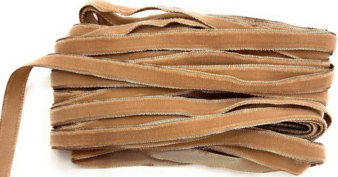Vintage 3/8'' Velvet Ribbon Rayon/Silk - Made in Swiss 10 Yards,Carmel Velvet, Coffee Brown Velvet, Light Blue Velvet Ribbon (3/8'' Carmel Velvet,...
