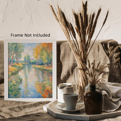 Posterizer 1 pcs- lake scene-nature-oil painting style 5-Landscape & Nature Art-Floral Botanical Art- Decor for Home & Office- unframed wall art...