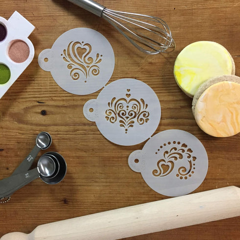 Designer Stencils Amore Cookie Stencil Set, Beige/Semi-Transparent...