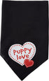 Mirage Pet Products Puppy Love Screen Print Bandana, Large, Black...