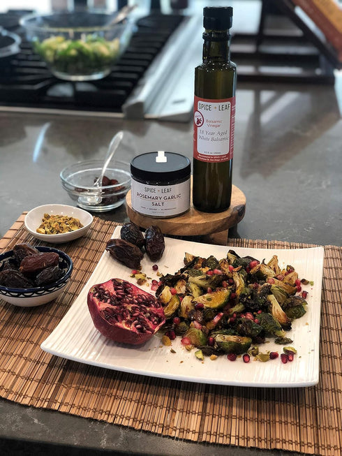 Premium Rosemary Garlic Salt by Spice + Leaf - Vegan Kosher and No Preservatives Spice Blend Used to Make Roasted Potatoes, Brussel Sprouts, Veget...
