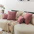 Home Brilliant Pink Pillow Cover 18x18 Striped Velvet Corduroy Decorative Pink Throw Pillows for Couch Bedroom Girls Room, (45x45 cm, 18inch), Dry...