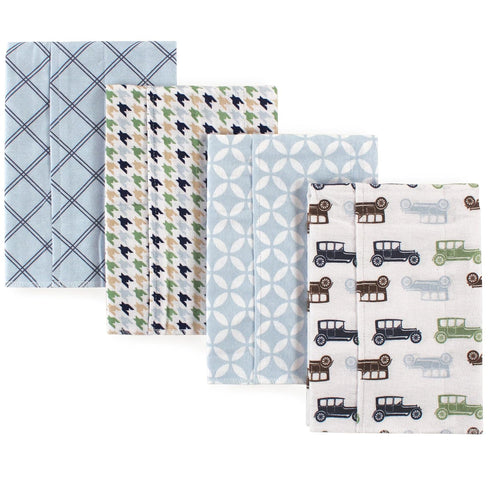 Hudson Baby Unisex Baby Cotton Flannel Burp Cloths, Blue Cars, One Size...