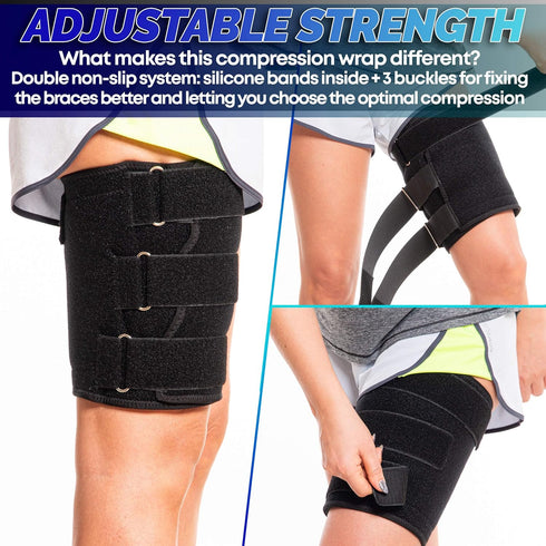Hamstring Compression Sleeve Recovery Support – Non-Slip Groin Wrap for Adductor, Quad Strain, Pulled Hamstring - Thigh Brace for Men and Women...