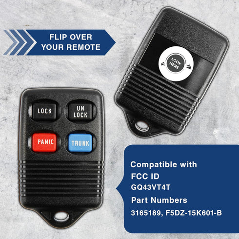 2X KeylessOption Key Fob Replacement for 1992 1993 1994 1995 1996 1997 1998 Ford Bronco Explorer F-150 Mazda B2300 Mercury Sable Lincoln Town Car ...