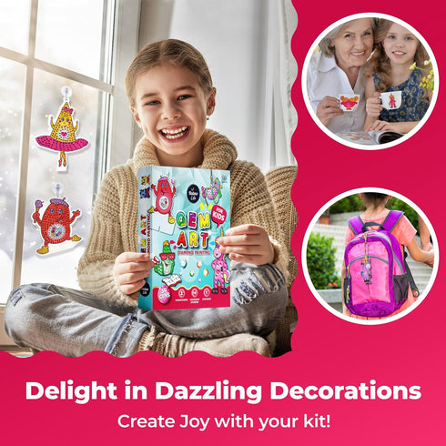 Halmolife Big Gem Diamond Painting Kits -Stickers, keychain & Suncatcher DIY Kit - Diamond Art for kids - Arts and Crafts for Girls and Boys Ages ...