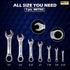 7Pcs Ratcheting Wrench Set with Rack Organizer, CR-V Steel | 8-18 mm Metric Combination Ratchet Wrenches Set | Combination Wrenches Set for Bicycl...