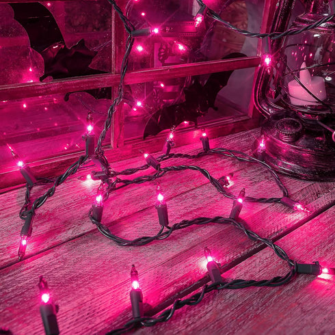 Purple Halloween Lights Outdoor,50 Count Incandescent Bulb Waterproof Fairy Lights?13FT UL Certified Mini String Lights for Holiday Decorations, C...