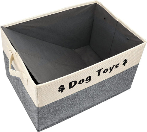 PET ARTIST Dog Toy Basket - Foldable Dog Toy Bin with Comfortable Handles - Collapsible Dog Toy Storage Box for Pet Toys, Dog Coat, Dog Accessorie...