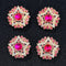 4Pcs Sliver Rhinestone Buttons Crystal Embellishments for Clothing Jewelry Making DIY Decoration Bottons for Sewing Crafts Wedding Bridal (Red)...