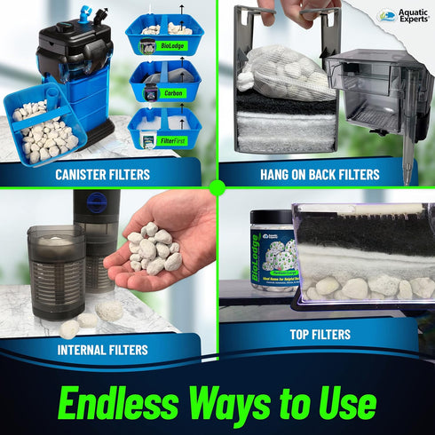 Aquatic Experts BioLodge Aquarium Bio Media - Bio Media for Aquarium Filter, Aquarium Filter Media, Ideal Canister Filter Bio Media, 500ML...
