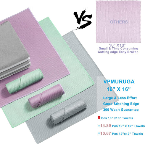 Easy Clean Fish Scale Nanoscale Cleaning Cloth,Streak Free Microfiber Glass Cleaning Cloths for Window Mirrors Windshields,Lint Free Microfiber Po...