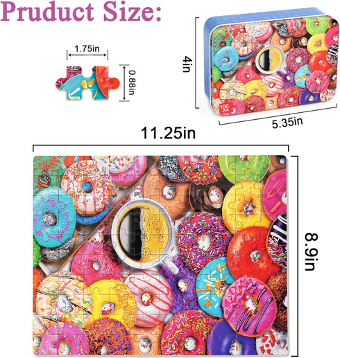 100 Piece puzzels for Kids Ages 4-8 8-10 3-5 jigsaws for Children Age 4 5 6 7 8 Jigsaw Puzzles for Children Kids Tollder Boys Grils Puzzle Doughnu...