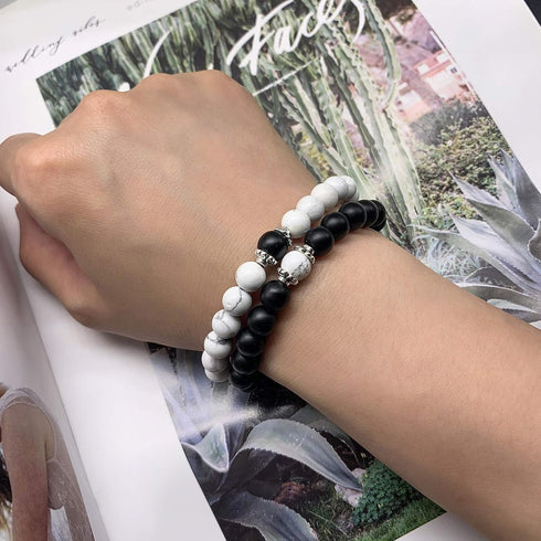 BRAVE NEW Bead Bracelet Friendship Bangle Lava Marble Bracelets Couple Thanksgiving Jewelry for Women&Men...