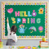 67 Pcs Spring Bulletin Board Decorations Set,Flower Paper Cutouts Classroom Decor with Glue Points Seasonal Class Decor for Office School Kinderga...