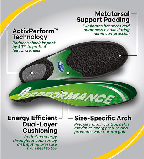 Dr. Scholl's Performance Sized to Fit Running Insoles for Men & Women // Help Prevent Plantar Fasciitis, Shin Splints and Runner’s Knee...