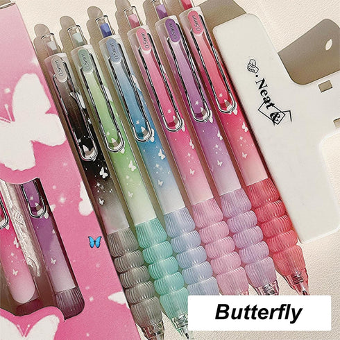 6 Pcs Cute Retractable Pens Butterfly Gel Ink Pens Soft Grip Pen 0.5mm Black Ink Pen Writing Pens Office School Supplies Aesthetic Pens for Women ...