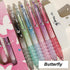 6 Pcs Cute Retractable Pens Butterfly Gel Ink Pens Soft Grip Pen 0.5mm Black Ink Pen Writing Pens Office School Supplies Aesthetic Pens for Women ...