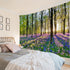 HVEST Forest Sunshine Tapestry Wall Hanging Spring Purple Lavender Morning Sunlight Through Green Trees Tapestry Nature Landscape Tapestry for Liv...