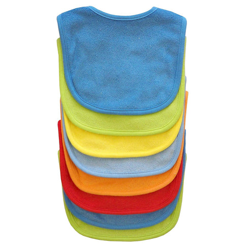 Neat Solutions 8 Count Multi-Color Solid Knit Terry Feeder Bib, Boy...