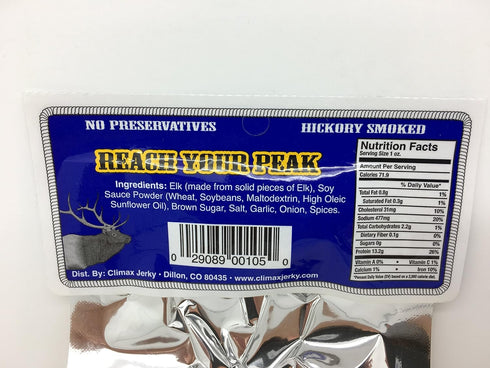 Premium Natural Style Kippered Cut Thick Strips 1.75 OZ. Elk Jerky - No Preservatives - High Protein - Low Carbs - Buy Multiple Packs & Save! (Elk...