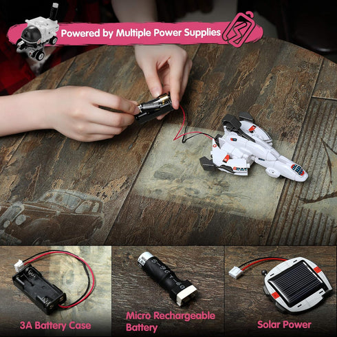 Solar Robot Toys 6 in 1 STEM Learning Kits Educational Space Moon Exploration Fleet Building Experiment Toys DIY Solar Power Science Gift for Kids...