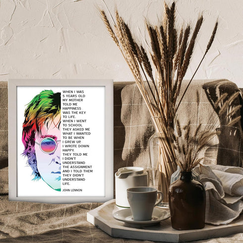 Posterizer 1 pcs-John Lennon life quotes-retro typography-Musical Art Collection-Quotes and Poems-Gift for Men Women Entrepreneur Teens-Decor for ...