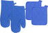 Set of 4 Dark Blue (2) Pot Holders 9" x 7" and (2) Oven Mitts 12" (Dark Blue)...