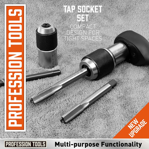 Amartisan 2-Piece Taps Socket Set, 6-1/2 Taps Adjustable Jaws, for Taps,Screw Extractors...