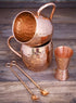 Copper jigger lacquered for the shine and to prevent tarnish. - Double 1oz/2oz copper measuring jigger for cocktail mixing. - Solid hammered coppe...