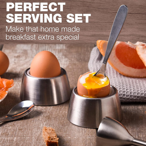 Eparé Egg Cracker Tool - Egg Cups for Soft Boiled Eggs with Spoon - Egg Holder for Boiled Eggs - Soft Boiled Egg Cutter...