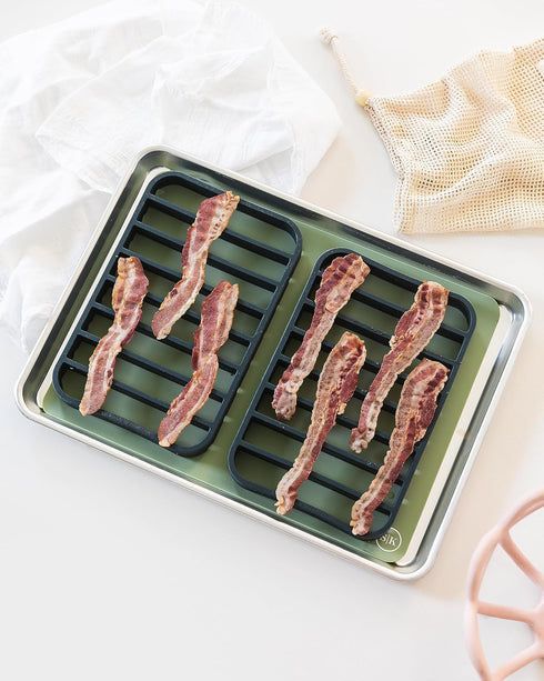 The Silicone Kitchen Silicone Roasting Rack Pan, Dishwasher Safe, BPA Free, Non-Toxic, 7 in by 10.75 in, Navy, 2 Pack...