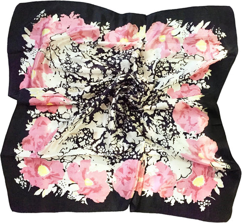 Women's Graphic Print 100% Silk, Silk Scarf Square, 33X33 Inches...